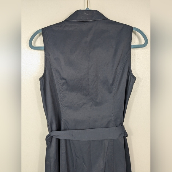 Doncaster Full Zip Collared Dress Belted Size Medium Business Casual Navy Blue - Picture 12 of 16